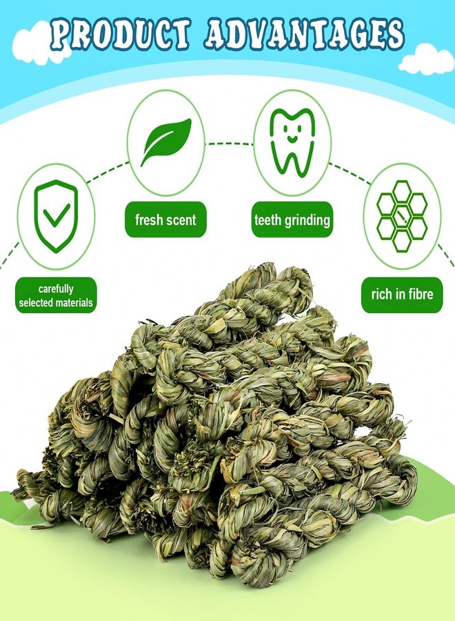 matafat 25pcs Rabbit Timothy Hay Toy for Bunny Small Animal Treats Natural Grass Stick Chew Toys Snacks Molar Teeth Grinding for Guinea Pigs Chinchillas Hamsters - Image 3